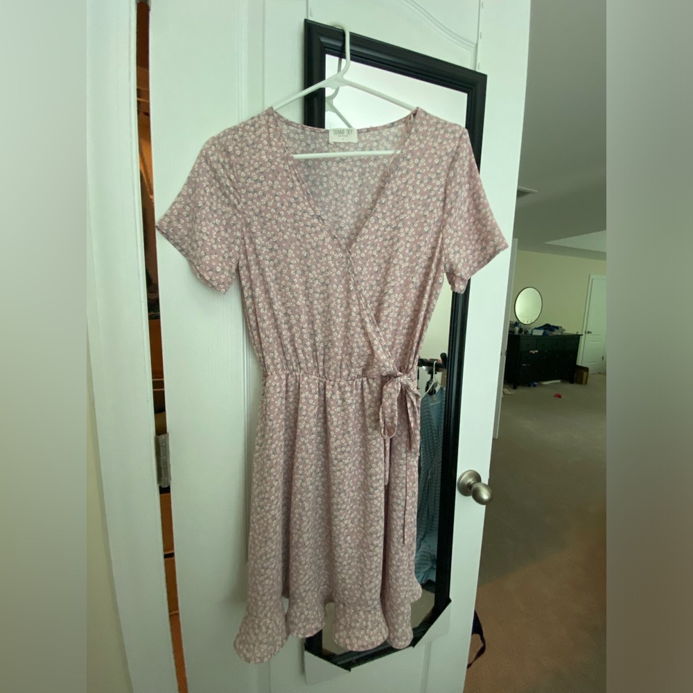 Sienna Sky Purple Faux Wrap dress